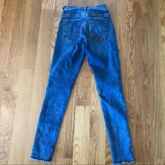 Gap Raw Hem Favorite Jeggings Medium Wash Ankle Jeans 24R 0 - Picture 3 of 5